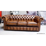 Classic Leather Chesterfield Suite 3,2 + Wing Chair