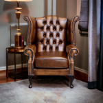 The Roxborough 3,1,1 + Stool Leather Chesterfield Suite