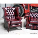 Classic Leather Chesterfield Suite 3 Seater, Wing Chair, Club Chair + Stool